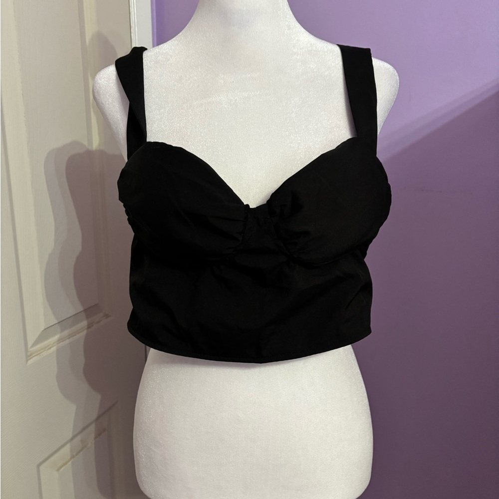 West of Melrose Black Bustier Top